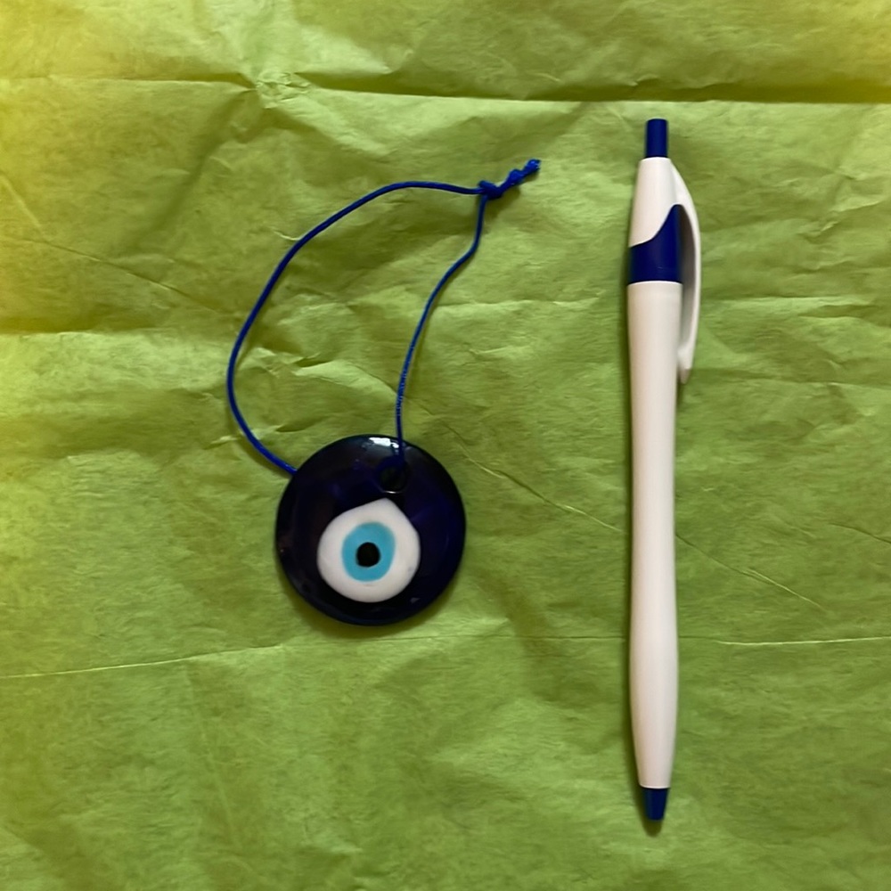Small/medium evil eye handmade glass pendant